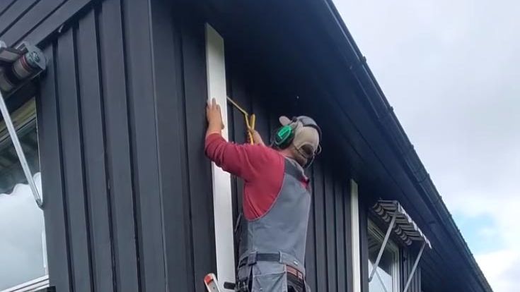 Reparering av fasade på bolighus